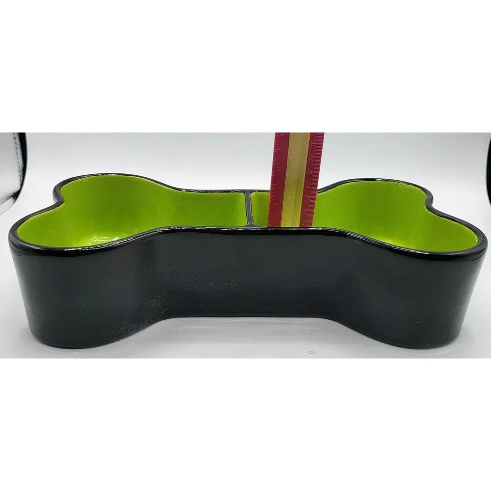 Rae Dunn Ceramic 10in‎ Brew Gruel Bone Pet Bowl Halloween
